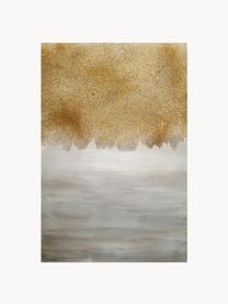 Handbemalt Leinwandbild Sandy Abstract, Bild: Leinwand, Grautöne, Goldfarben, B 84 x H 120 cm