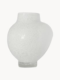 Kleine Design-Vase Mila, H 20 cm, Glas, Weiß, Ø 17 x H 20 cm