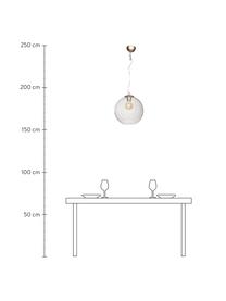 Mondgeblazen hanglamp Golden van glas, Lampenkap: glas, Transparant, goudkleurig, Ø 35 x H 36 cm