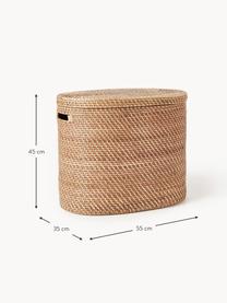 Cesto portabiancheria con coperchio Lurdes, Rattan, Marrone chiaro, Larg. 55 x Prof. 35 cm