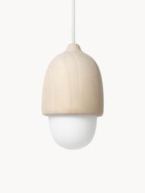 Petite suspension soufflée bouche Terho, Bois de tilleul, blanc, Ø 14 x haut. 22 cm