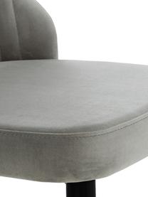 Sedia imbottita in velluto Lucie, 2 pz., Rivestimento: velluto (100% poliestere), Gambe: metallo effetto noce, Rivestimento: grigio Piedini: legno di noce, Larg. 49 x Prof. 57 cm