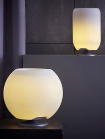 Lampa stołowa LED z funkcją przyciemniania i głośnikiem Bluetooth Sphere, Biały, odcienie srebrnego, Ø 38 x 36 cm