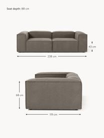 Sofa modułowa Bouclé Lennon (3-osobowa), Tapicerka: Bouclé (100% poliester) D, Stelaż: lite drewno sosnowe, skle, Nogi: tworzywo sztuczne Ten pro, Greige Bouclé, S 238 x W 119 cm