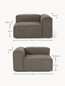 Modulares Sofa Lennon (3-Sitzer) aus Bouclé, Bezug: Bouclé (100 % Polyester) , Gestell: Massives Kiefernholz, Spe, Füße: Kunststoff Dieses Produkt, Bouclé Greige, B 238 x T 119 cm