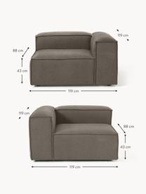 Modulares Sofa Lennon (3-Sitzer) aus Bouclé, Bezug: Bouclé (100 % Polyester) , Gestell: Massives Kiefernholz, Spe, Bouclé Greige, B 238 x T 119 cm