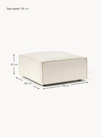 Sofa-Hocker Lennon, Bezug: 100 % Polyester Der strap, Gestell: Massives Kiefernholz, Spe, Webstoff Off White, B 88 x T 88 cm