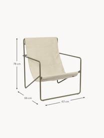 Fauteuil lounge Desert, Vert foncé, tissu beige, larg. 63 x prof. 66 cm