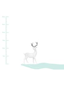 Figura decorativa artesanal Deer, Poliresina, Blanco, plateado, An 9 x Al 14 cm