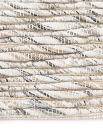 Tapis à franges tissé à plat Bunko, 86 % polyester recyclé, 14 % coton, Beige, chiné, larg. 80 x long. 150 cm (taille XS)