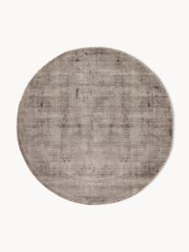 Tapis rond en viscose tissé main Jane, Taupe, Ø 250 cm (taille XL)