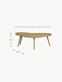 Dřevěný konferenční stolek v organickém tvaru Mae, Dřevo, Š 100 cm, V 35 cm