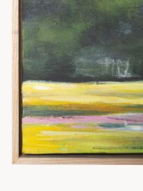 Handbeschilderd canvas Hollandse Hemel, Lijst: eikenhout, Meerkleurig, B 123 x H 163 cm