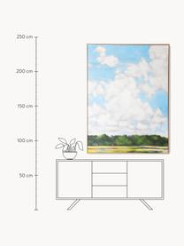 Handbeschilderd canvas Hollandse Hemel, Lijst: eikenhout, Meerkleurig, B 123 x H 163 cm