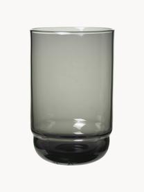 Mundgeblasene Wassergläser Nordic Bistro, 4 Stück, Glas, mundgeblasen, Dunkelgrau, transparent, Ø 8 x H 12 cm, 350 ml