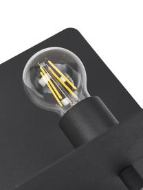 Dimbare wandlamp Rack in zwart met plank en USB aansluiting, Frame: gecoat metaal, Zwart, B 35 x D 20 cm