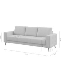 Sofa Fynn (3-osobowa), Tapicerka: 100% poliester z uczuciem, Stelaż: drewno liściaste, drewno , Nogi: drewno lakierowane Dzięki, Jasny niebieski, S 233 x G 86 cm