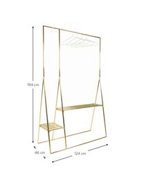 Kleiderständer Eldo aus Metall in Messingfarben, Metall, vermessingt, Messingfarben, B 124 x H 194 cm