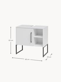 Waschbeckenunterschrank Rosalie, B 60 cm, Füße: Metall, lackiert, Weiß, B 60 x H 60 cm