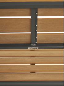 Tuinbank Isak met rugleuning, Zitvlak: gecoat multiplex, Frame: gepoedercoat aluminium, Antraciet, bruin, 123 x 86 cm