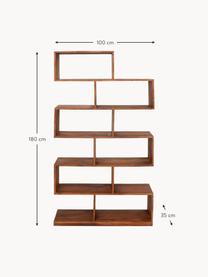 Wandrek Authentico Zick Zack van acaciahout, Massief acaciahout, Gelakt acaciahout, B 100 x H 180 cm