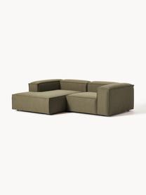 Modulares Ecksofa Lennon, Bezug: 100 % Polyester Der strap, Gestell: Massives Kiefernholz, Spe, Füße: Kunststoff Dieses Produkt, Webstoff Olivgrün, B 238 x T 180 cm, Eckteil rechts