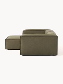 Modulares Ecksofa Lennon, Bezug: 100 % Polyester Der strap, Gestell: Massives Kiefernholz, Spe, Füße: Kunststoff Dieses Produkt, Webstoff Olivgrün, B 238 x T 180 cm, Eckteil rechts