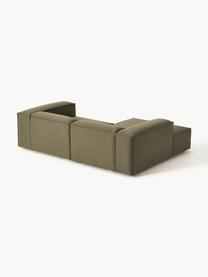 Modulares Ecksofa Lennon, Bezug: 100 % Polyester Der strap, Gestell: Massives Kiefernholz, Spe, Füße: Kunststoff Dieses Produkt, Webstoff Olivgrün, B 238 x T 180 cm, Eckteil rechts