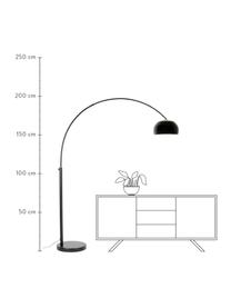 Grande lampe à arc en métal noir Bow, Noir, larg. 170 x haut. 205 cm