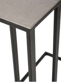 Tavolino industrial in metallo Edge, Struttura: metallo verniciato a polv, Piano: argentato con finitura antica Struttura: nero opaco, Larg. 45 x Alt. 62 cm