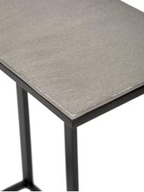 Tavolino industrial in metallo Edge, Struttura: metallo verniciato a polv, Piano: argentato con finitura antica Struttura: nero opaco, Larg. 45 x Alt. 62 cm