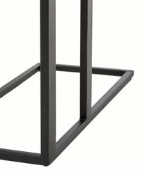 Mesa auxiliar Edge, estilo industrial, Tablero: metal con pintura en polv, Estructura: metal con pintura en polv, Tablero: plateado con efecto envejecido Estructura: negro mate, An 43 x Al 52 cm