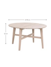 Tavolino da salotto in legno massiccio Filippa, Legno di quercia massiccio, Legno di quercia, Ø 90 cm