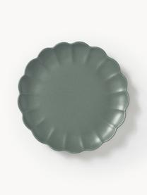 Platos postre Sabina, 4 uds., Gres, Verde oscuro mate, Ø 21 cm