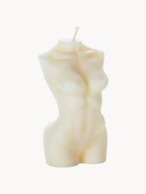 Bougie artisanale design Ella, Cire, Blanc crème, larg. 4 x haut. 10 cm