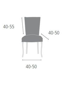 Fundas para silla Cora, 2 uds., 55% poliéster, 30% algodón, 15% elastomero, Beige, An 50 x F 55 cm