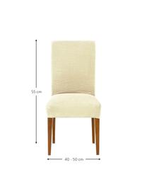Fundas para silla Cora, 2 uds., 55% poliéster, 30% algodón, 15% elastomero, Beige, An 50 x F 55 cm