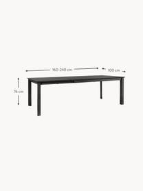 Rozkladací záhradný stôl Konnor, 160 - 240 x H 100 cm, Antracitová, Š 160 - 240 x H 100 cm