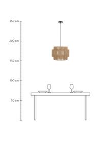 Lámpara de techo de yute Cecillia, Anclaje: metal con pintura en polv, Pantalla: yute, metal, Cable: cubierto en tela, Marrón claro, Ø 45 x Al 33 cm