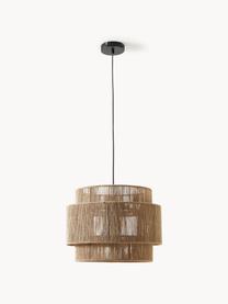 Hanglamp Cecillia van jute, Baldakijn: gepoedercoat metaal, Lampenkap: jute, metaal, Lichtbruin, B 6 x H 26 cm