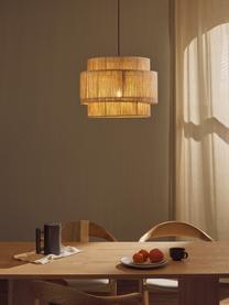 Hanglamp Cecillia van jute, Baldakijn: gepoedercoat metaal, Lampenkap: jute, metaal, Lichtbruin, B 6 x H 26 cm