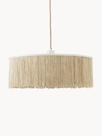 Hanglamp Regency met franjes, Lampenkap: stof, Lichtbeige, Ø 45 x H 16 cm