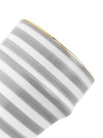 Ręcznie wykonany kubek Beldi, Ceramika, Jasny szary, odcienie kremowego, złoty, Ø 8 x W 11 cm