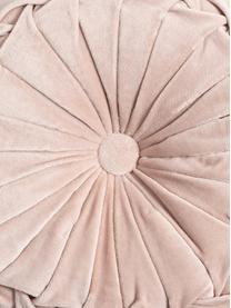 Coussin rond en velours rose poudré Kanan, Rose blush, Ø 40 cm