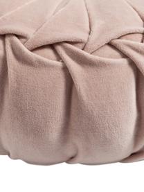 Coussin rond en velours rose poudré Kanan, Rose blush, Ø 40 cm