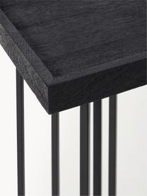 Konzolový stolek z mangového dřeva Luca, Mangové dřevo, lakované černou barvou, Š 100 cm, H 35 cm
