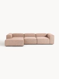 Modulares Ecksofa Lennon aus Leinen-Mix, Bezug: 50 % Viskose, 25 % Leinen, Gestell: Fichtenholz, Sperrholz, m, Leinen-Mix Rostrot, B 327 x T 180 cm, Eckteil links