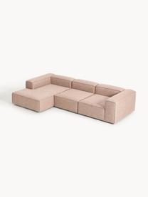 Modulares Ecksofa Lennon aus Leinen-Mix, Bezug: 50 % Viskose, 25 % Leinen, Gestell: Fichtenholz, Sperrholz, m, Füße: Kunststoff Dieses Produkt, Leinen-Mix Rostrot, B 327 x T 180 cm, Eckteil links