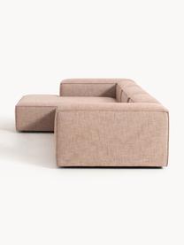 Modulares Ecksofa Lennon aus Leinen-Mix, Bezug: 50 % Viskose, 25 % Leinen, Gestell: Fichtenholz, Sperrholz, m, Leinen-Mix Rostrot, B 327 x T 180 cm, Eckteil links