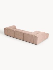 Modulares Ecksofa Lennon aus Leinen-Mix, Bezug: 50 % Viskose, 25 % Leinen, Gestell: Fichtenholz, Sperrholz, m, Leinen-Mix Rostrot, B 327 x T 180 cm, Eckteil links